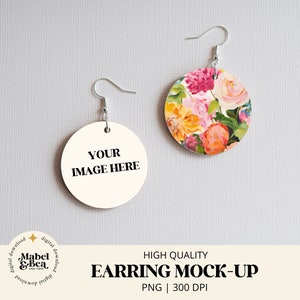 Wooden Sublimation Earring Mock-up by Mabel and Bea