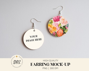 Wooden Sublimation Earring Mock-up by Mabel and Bea