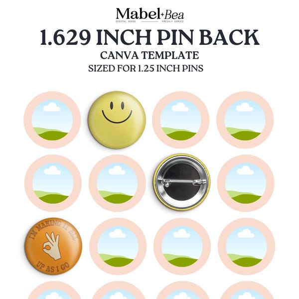 1.25 Buttons Template - Etsy