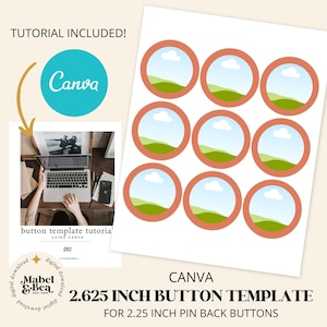 Plantilla de lienzo para botón con alfiler de 2,25 pulgadas (descarga digital)