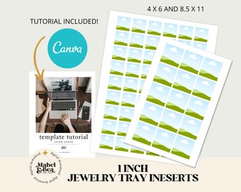 1 inch SQUARE CANVA TEMPLATE, 25 mm, Digital Download, Mabel and Bea