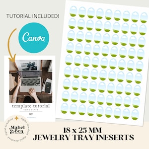 18 x 25 mm oval CANVA VORLAGE, Digital Download, Mabel und Bea