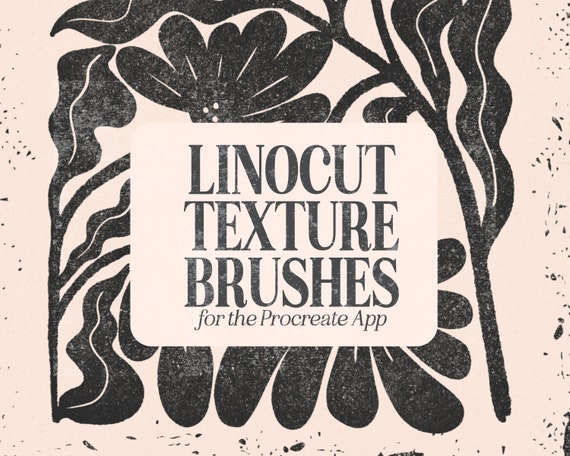 Linocut Texture Brushes for the Procreate App by Mabel and Bea
