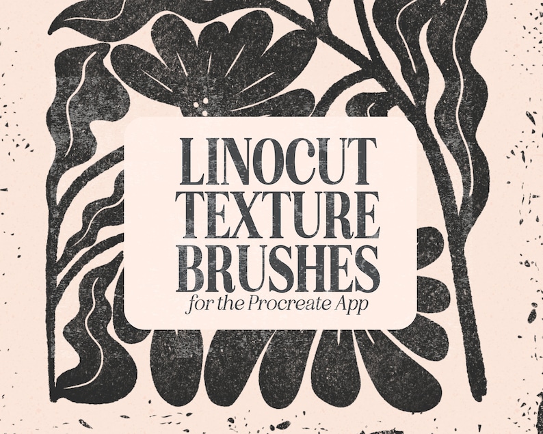 Linocut Texture Brushes for the Procreate App by Mabel and Bea image 1
