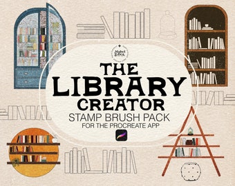 The Library Creator Stamp Brushes for the Procreate App by Mabel and Bea