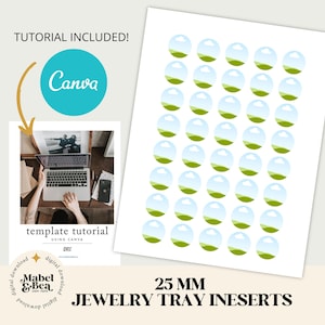 25 mm CANVA VORLAGE, 1-Zoll-Kreise, Digital Download, Mabel und Bea