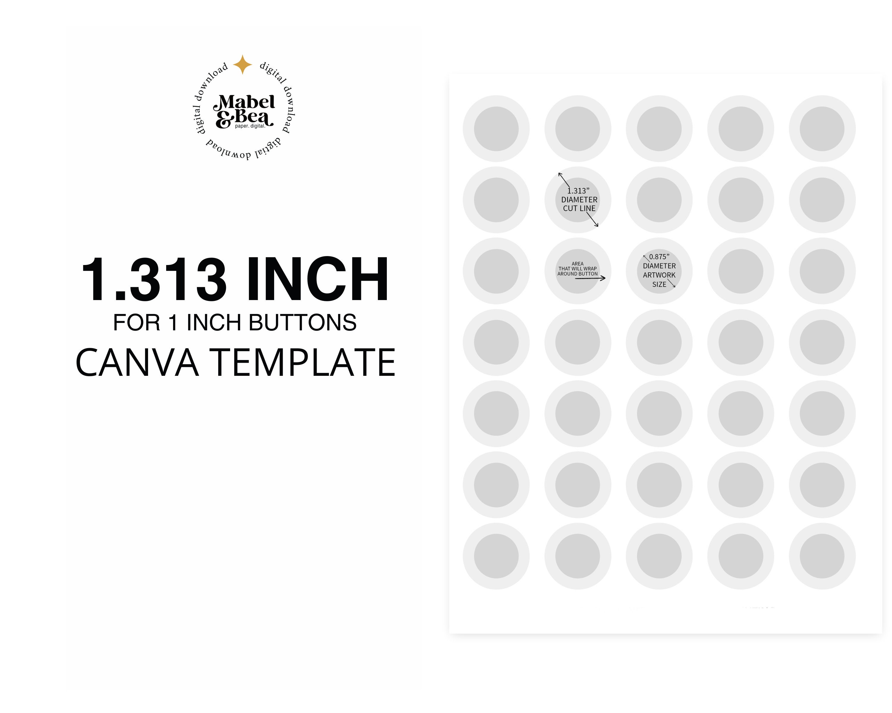 1 inch pin back button canva template (digital download) - etsy