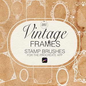 Vintage Frames Stamp Brushes for the Procreate App by Mabel and Bea