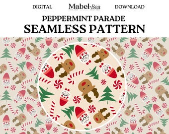 Christmas Seamless Pattern, 300 DPI PNG, Digital Download, Surface Pattern Design