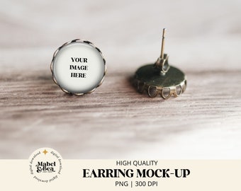 Bronze Earring Product Mockup by Mabel and Bea