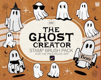 I pennelli Ghost Creator Stamp per l&#39;app Procreate di Mabel e Bea