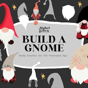 Build a Gnome Stamp Brushes for Procreate by Mabel and Bea