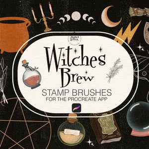 Witches Brew Stamp Brushes for the Procreate App by Mabel and Bea