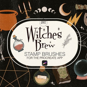 Witches Brew Stamp Brushes for the Procreate App by Mabel and Bea - Etsy