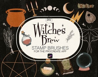 Witches Brew Stamp Brushes for the Procreate App by Mabel and Bea
