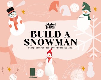 Build a Snowman Stamp Brushes for Procreate by Mabel and Bea