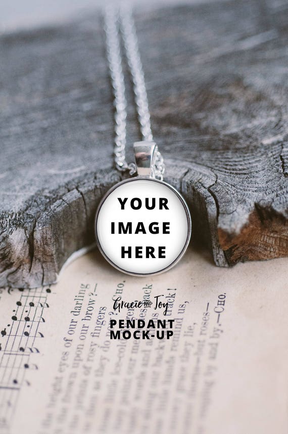 Download Small Circle Pendant Product Mockup Silver Jewelry Etsy
