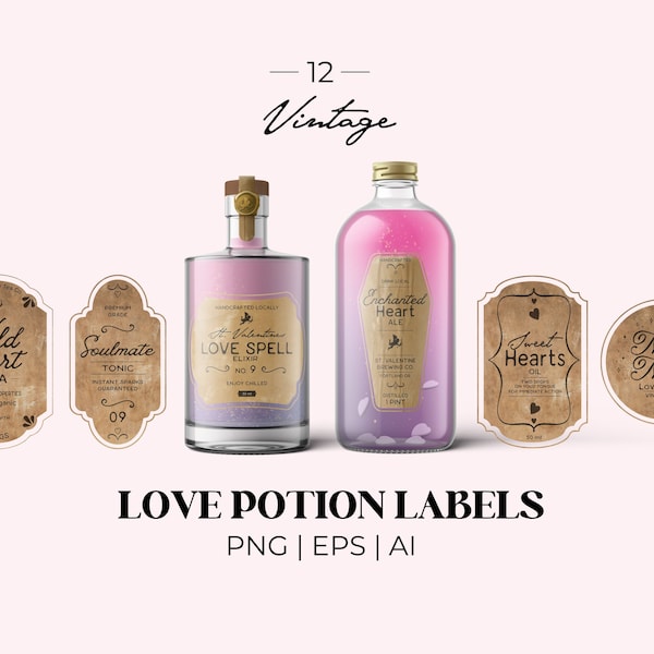 Love Potion Labels - Etsy