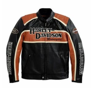 New Men’s Orange CLASSIC CRUISER Jacket Biker Genuine Leather Jacket