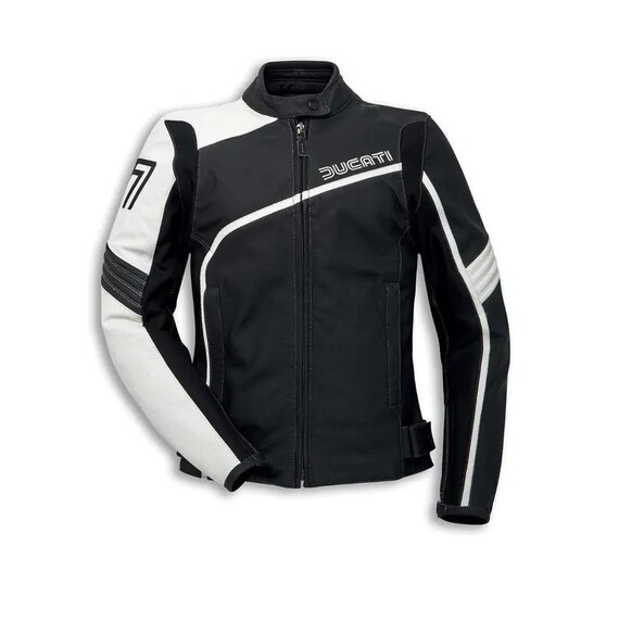 ドゥカティ 牛革レザージャケット - ブラック モーターサイクル