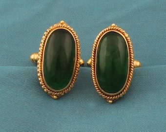 台湾ジュエリー 翡翠カフスボタン＆ネクタイピン オリジナルボックス