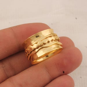 22k Gold Plated Spinner Ring: Handmade Floral Anxiety Fidget Ring