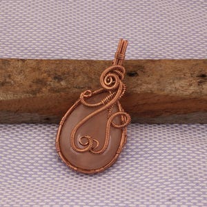 Handmade Crystal Necklace for Love & Healing, Rose Quartz Copper Wire Wrapped Pendant, Boho Jewelry Gift for Her, Best Gift For Women