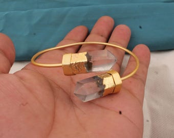 22k Gold Plated Brass Bangle: Adjustable, Handmade