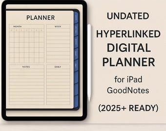 Planificador digital sin fecha para iPad y GoodNotes / PDF con hipervínculos / Compatible con 2025+
