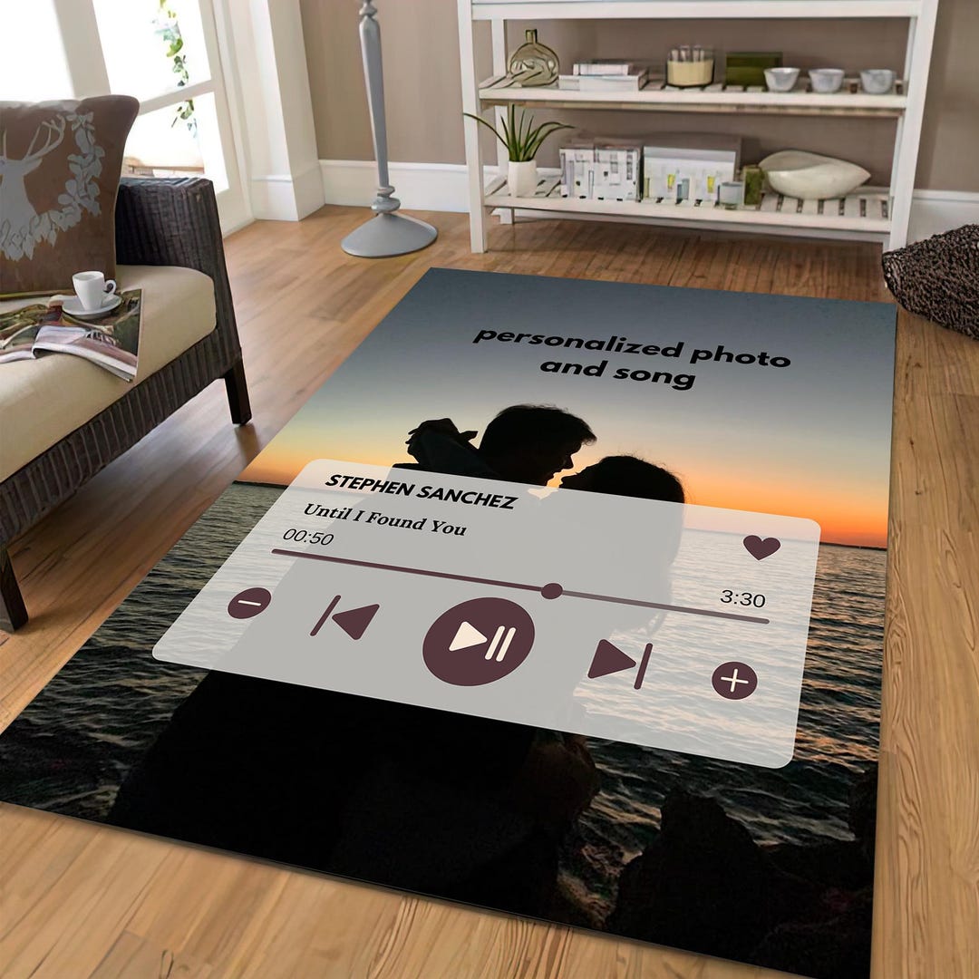Spotify Song Rug Custom Photo Song Lyrics Rug, Personalized Music Player Carpet ...