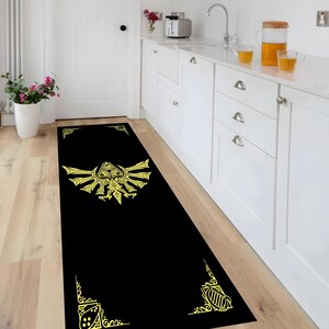 Runner rug,Modern rug,Legend of Zelda rug,Home decor,Corridor rug,Printed rug,Luxury decor,Unique Gift,Nonslips rug,Stair rug ,Zelda Symbols Rug
,Printed runner rug,Custom rug