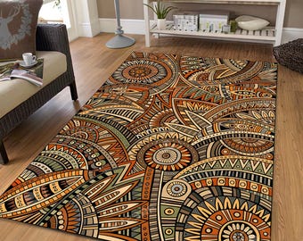 Boho Mandala-matta: Tribal etnisk konst, modern abstrakt inredning