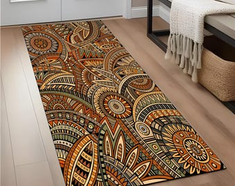 Tribal African Runner Rug: Boho Hallway Decor