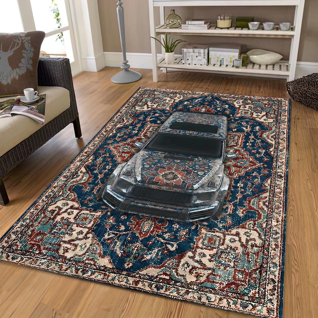 Blue Oriental Area Rug, Luxury SUV Persian Style Carpet, Hypebeast Home ...