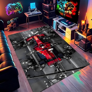 Formula 1 Pit Stop Rug: Ferrari Racing, Motorsport Decor