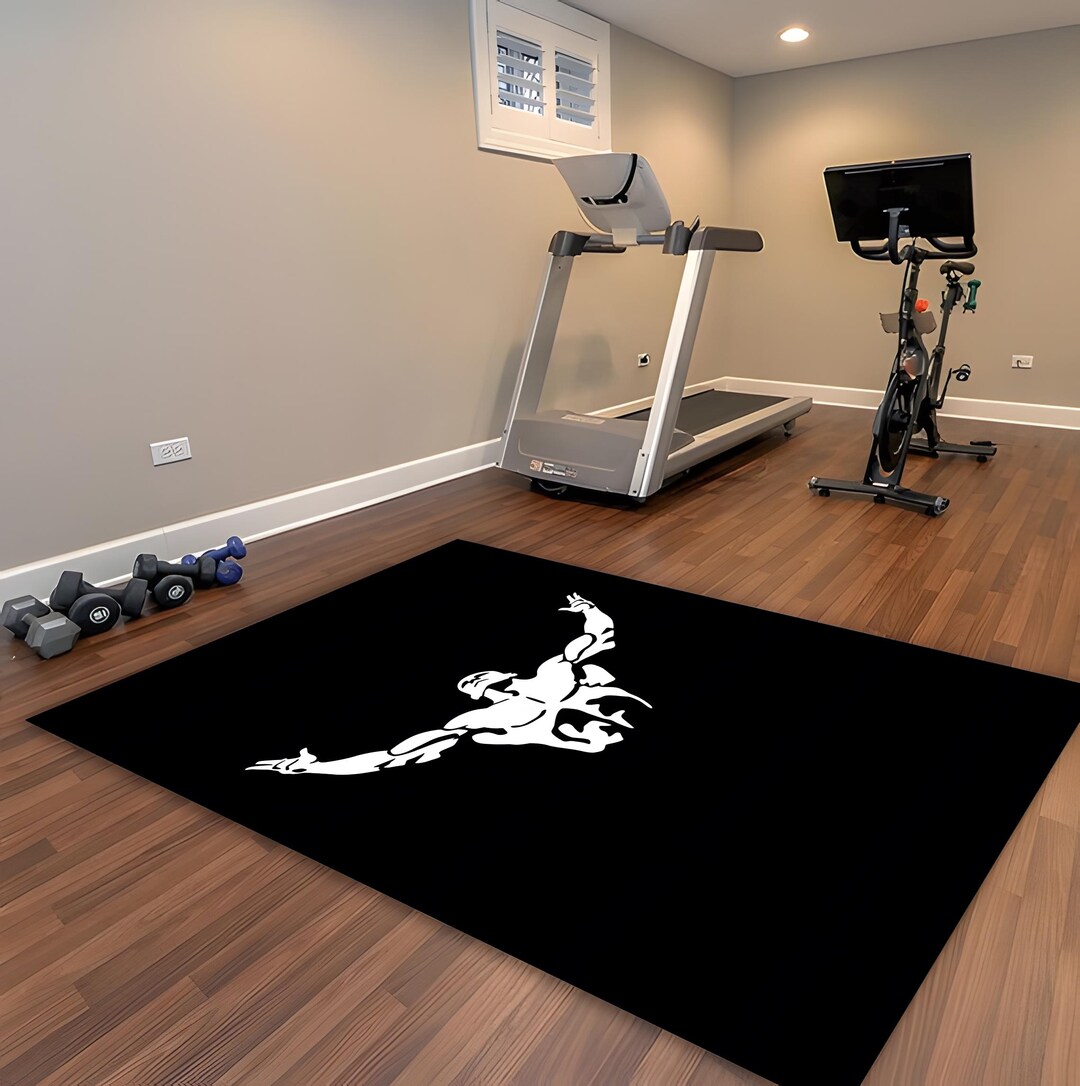 Gym Area Rug, Fitness Motivation Floor Mat for Home Workout,red and ...