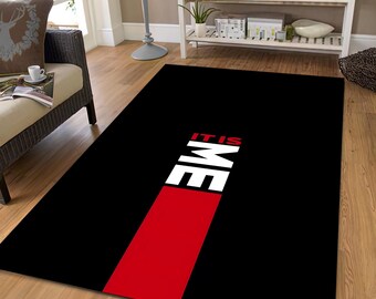 Black Chenille Rug, Washable Non-Slip, Modern Minimalist Statement Home Decor