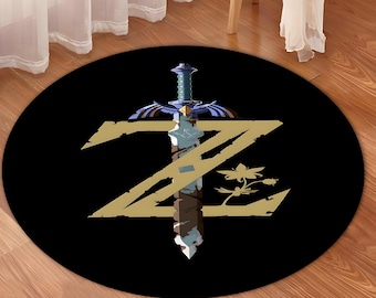 Legend of Zelda Round Rug, Gaming Room Decor