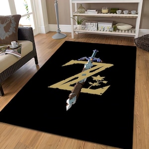 Zelda Master Sword Rug: Legend of Zelda Gamer Room Decor