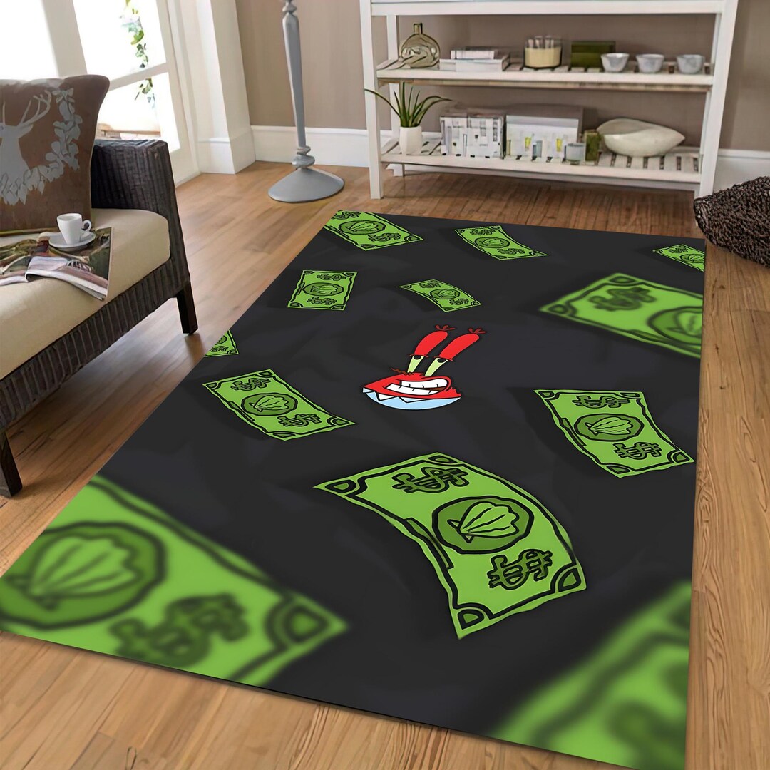 Mr. Krabs Rug, Money Print, Spongebob Squarepants, Cartoon Art ...