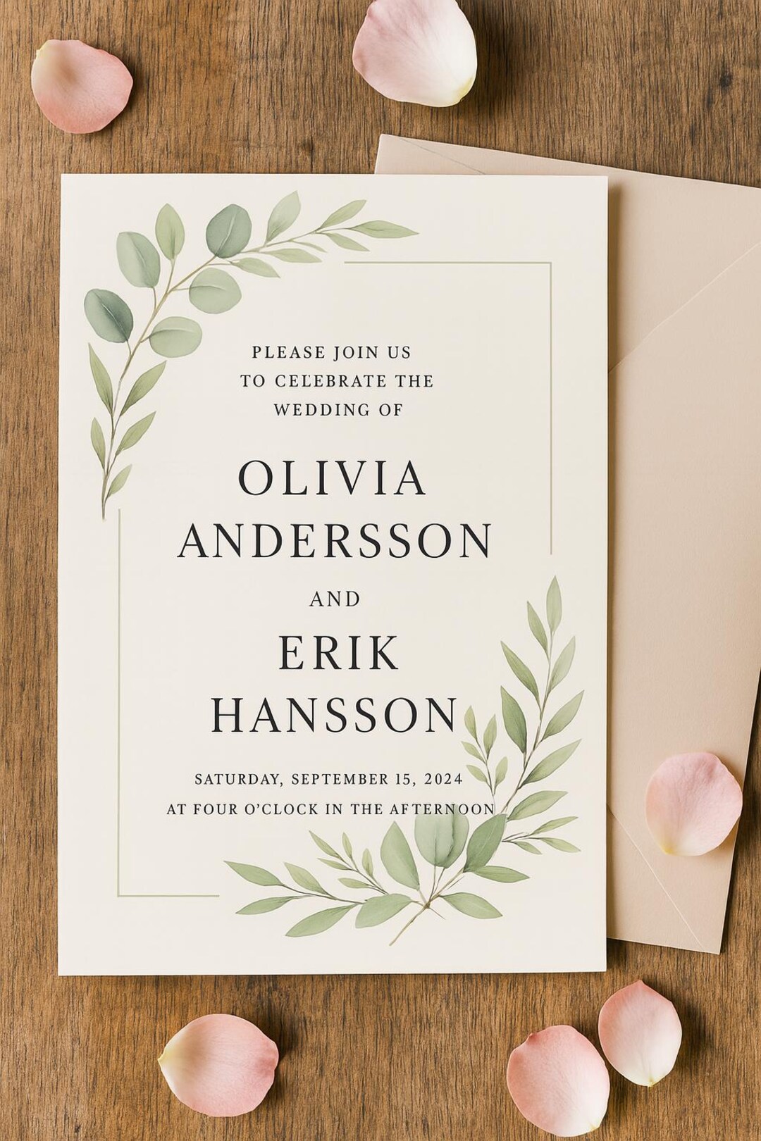Editable Wedding Invitation & Checklist Bundle | Botanical Printable ...
