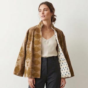 Velvet Suzani Jacket – Hand-Embroidered Boho Ethnic Kimono Outerwear