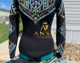 Black :Western show Jacket , and matching saddle pad Horsemanship outfit