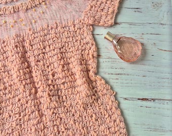 Top de punto de mohair rosa empolvado, suéter suave y mullido, top ligero de primavera, capa de punto transparente, blusa romántica de mohair, regalo para ella.