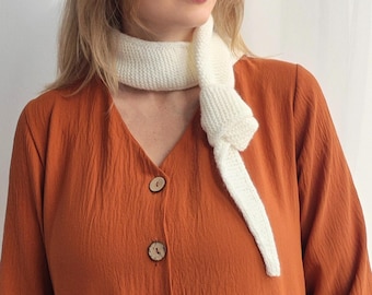Bufanda romántica de punto, bufanda nupcial blanca, elegante accesorio suave