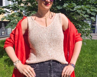 Embroidered Sequin Maple Leaf Tank Top With Spaghetti Straps - Etsy