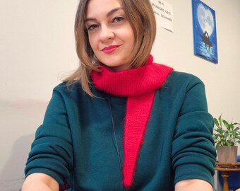 Accesorio para el cuello Sophie Mini, hecho a mano en angora, estilo francés, acogedor.