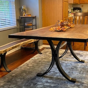 28&quot; Steel Dining Table Legs: Powder Coated Metal Base Set