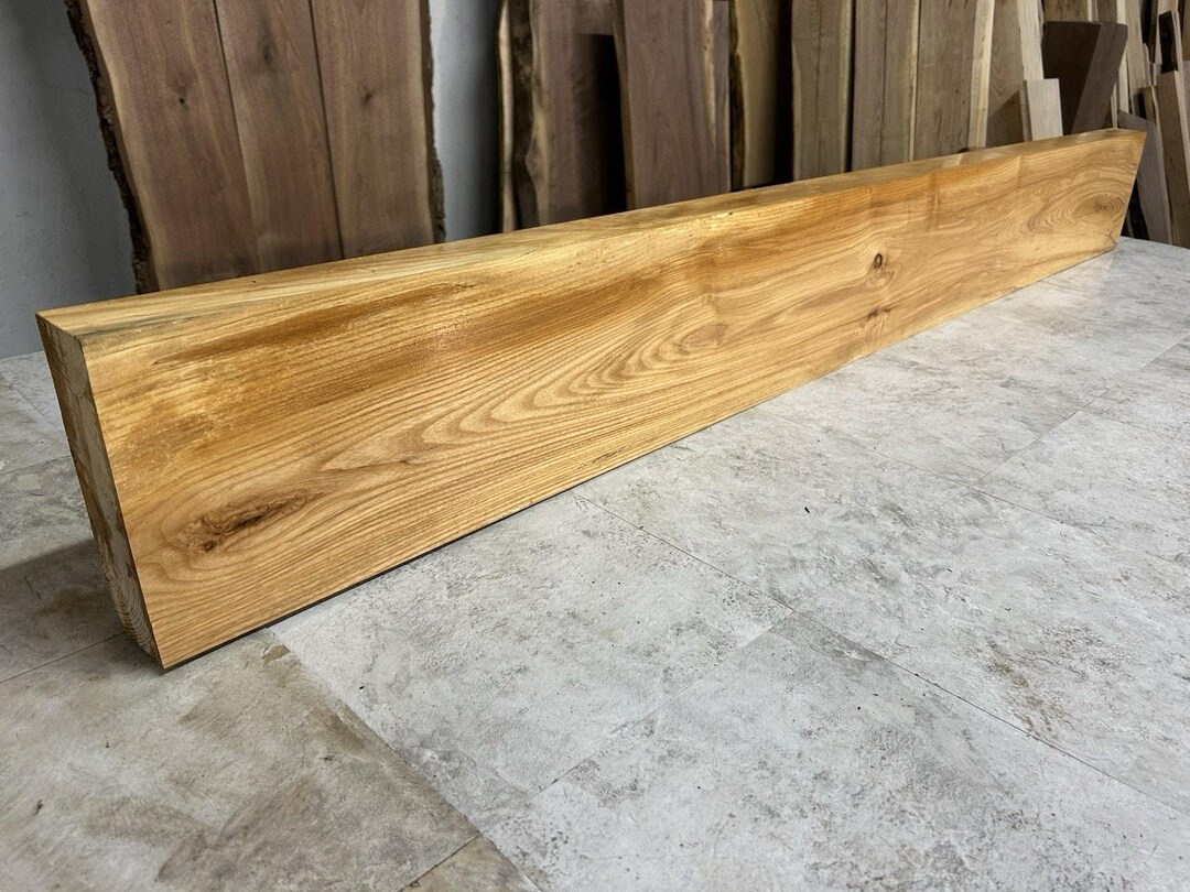 Mantle Romy Ash Rustic Spalted Ash Wood Mantle: Figured Reclaimed Shelf (80.5 Inches ...