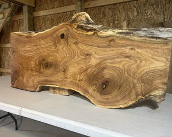 Butternut Coffee Table/Curly/White Walnut Wood/Solid Rustic Live Edge Rare Wood